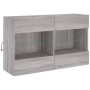 Mueble de TV de pared con luces LED gris Sonoma 98,5x30x60,5 cm