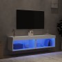 Muebles para TV con luces LED 2 uds blanco 60x30x30 cm en Muebles TV | Comprar online en Foro24