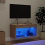 Mueble para TV con luces LED roble Sonoma 60x30x30 cm en Muebles TV | Comprar online en Foro24