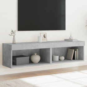Muebles para TV con luces LED 2 uds gris hormigón 60x30x30 cm