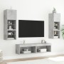 Muebles para TV con luces LED 2 uds gris hormigón 60x30x30 cm