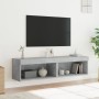 Muebles para TV con luces LED 2 uds gris hormigón 60x30x30 cm