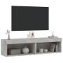 Muebles para TV con luces LED 2 uds gris hormigón 60x30x30 cm