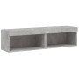 Muebles para TV con luces LED 2 uds gris hormigón 60x30x30 cm