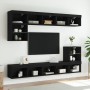 Mueble para TV con luces LED negro 80x30x30 cm