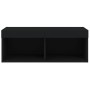 Mueble para TV con luces LED negro 80x30x30 cm