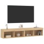 Muebles de TV con luces LED 2 uds roble Sonoma 80x30x30 cm en Muebles TV | Comprar online en Foro24