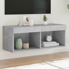 Mueble para TV con luces LED gris hormigón 80x30x30 cm