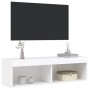 Mueble para TV con luces LED blanco 100x30x30 cm en Muebles TV | Comprar online en Foro24