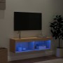 Mueble para TV con luces LED roble Sonoma 100x30x30 cm en Muebles TV | Comprar online en Foro24