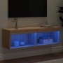 Mueble para TV con luces LED roble Sonoma 100x30x30 cm en Muebles TV | Comprar online en Foro24