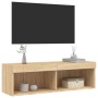 Mueble para TV con luces LED roble Sonoma 100x30x30 cm en Muebles TV | Comprar online en Foro24