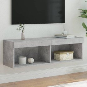 Mueble para TV con luces LED gris hormigón 100x30x30 cm en Muebles TV | Comprar online en Foro24