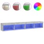 Muebles de TV con luces LED 2 uds gris hormigón 100x30x30 cm en Muebles TV | Comprar online en Foro24