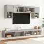 Muebles de TV con luces LED 2 uds gris hormigón 100x30x30 cm en Muebles TV | Comprar online en Foro24