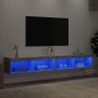 Muebles de TV con luces LED 2 uds gris hormigón 100x30x30 cm en Muebles TV | Comprar online en Foro24