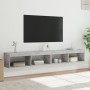 Muebles de TV con luces LED 2 uds gris hormigón 100x30x30 cm en Muebles TV | Comprar online en Foro24