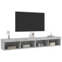 Muebles de TV con luces LED 2 uds gris hormigón 100x30x30 cm en Muebles TV | Comprar online en Foro24