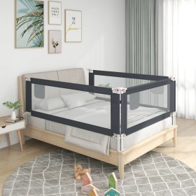 Barandilla de seguridad cama de niño gris oscuro tela 140x25 cm