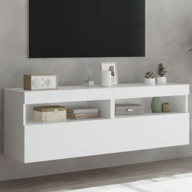 Muebles de TV de pared con luces LED 2 uds blanco 60x30x40 cm en Muebles TV | Comprar online en Foro24