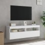 Muebles de TV de pared con luces LED 2 uds blanco 60x30x40 cm en Muebles TV | Comprar online en Foro24