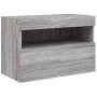 Mueble de TV de pared con luces LED gris Sonoma 60x30x40 cm