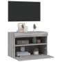 Mueble de TV de pared con luces LED gris Sonoma 60x30x40 cm