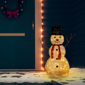Muñeco de nieve decorativo de Navidad con LED tela lujosa 90 cm