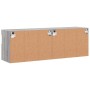 Muebles TV de pared con luces LED 2 uds gris Sonoma 60x30x40 cm
