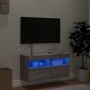 Mueble de TV de pared con luces LED gris Sonoma 80x30x40 cm en Muebles TV | Comprar online en Foro24