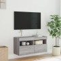 Mueble de TV de pared con luces LED gris Sonoma 80x30x40 cm en Muebles TV | Comprar online en Foro24