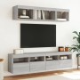 Mueble de TV de pared con luces LED gris Sonoma 80x30x40 cm en Muebles TV | Comprar online en Foro24