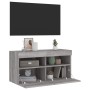 Mueble de TV de pared con luces LED gris Sonoma 80x30x40 cm en Muebles TV | Comprar online en Foro24