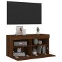 Mueble de TV de pared con luces LED roble marrón 80x30x40 cm en Muebles TV | Comprar online en Foro24