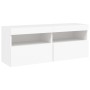 Mueble de TV de pared con luces LED blanco 100x30x40 cm en Muebles TV | Comprar online en Foro24