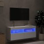 Mueble de TV de pared con luces LED blanco 100x30x40 cm en Muebles TV | Comprar online en Foro24