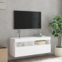 Mueble de TV de pared con luces LED blanco 100x30x40 cm en Muebles TV | Comprar online en Foro24