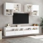 Mueble de TV de pared con luces LED blanco 100x30x40 cm en Muebles TV | Comprar online en Foro24