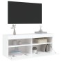 Mueble de TV de pared con luces LED blanco 100x30x40 cm en Muebles TV | Comprar online en Foro24