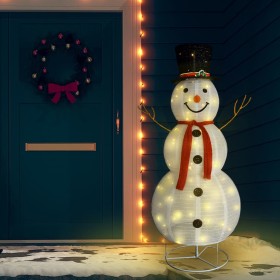 Muñeco de nieve de Navidad con luces LED tela lujosa 180 cm