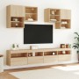 Mueble de TV de pared con luces LED roble Sonoma 100x30x40 cm en Muebles TV | Comprar online en Foro24