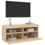 Mueble de TV de pared con luces LED roble Sonoma 100x30x40 cm en Muebles TV | Comprar online en Foro24