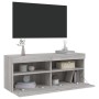 Mueble de TV de pared con luces LED gris Sonoma 100x30x40 cm en Muebles TV | Comprar online en Foro24