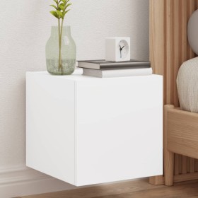 Muebles de TV de pared con luces LED 2 uds blanco 30,5x35x30 cm Muebles de TV de pared con luces LED 2 uds blanco 30,5x35x30 cm