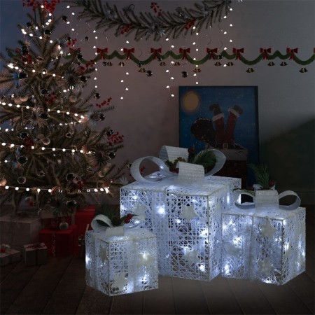 Dekorative Weihnachtsgeschenkbox, 3-teilig, weiß, für Innen- und Außenbereich. von vidaXL, Weihnachtsbeleuchtung - Ref: Foro2...