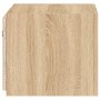 Mueble de TV de pared con luces LED roble Sonoma 30,5x35x30 cm