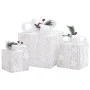 Caja regalo decorativa Navidad 3 pzas blanca exterior/interior de vidaXL, Luces de Navidad - Ref: Foro24-329766, Precio: 45,9...