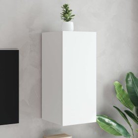 Mueble de TV de pared con luces LED blanco 30,5x35x70 cm Mueble de TV de pared con luces LED blanco 30,5x35x70 cm