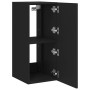 Mueble de TV de pared con luces LED negro 30,5x35x70 cm