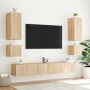 Mueble de TV de pared con luces LED roble Sonoma 40,5x35x40 cm en Muebles TV | Comprar online en Foro24